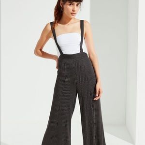 Urban outfitter polka dot wide leg suspender pants